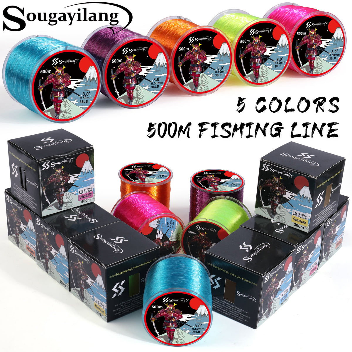 Sougayilang Fluorocarbon Fishing Line - 100% Pure Fluorocarbon Leader  80Yds, Materials from Japan, Clear : : Sports & Outdoors