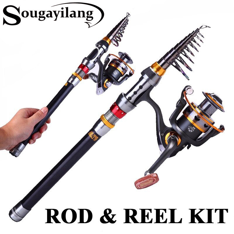Fly Rod kit Fishing Reel Rod Combo 1.8M-3.6M Carbon Fiber Telescopic  Fishing Rod with Spinning Reel Sea Boat Rock Fishing Set Fishing Rod (Color  : 1.8M Rod 2000 Reel), Rod & Reel