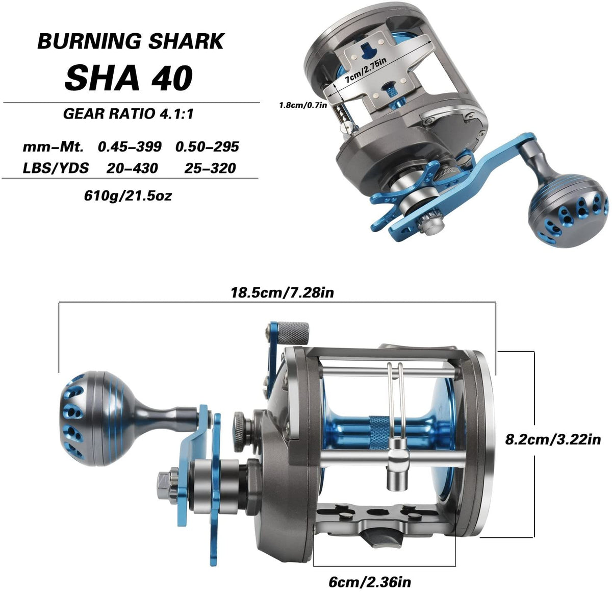 Burning Shark Fishing Reels- 12+1 BB, Light and Smooth Spinning Reels,  Powerful Carbon Fiber Drag, Saltwater and Freshwater Fishing, Spinning  Reels 