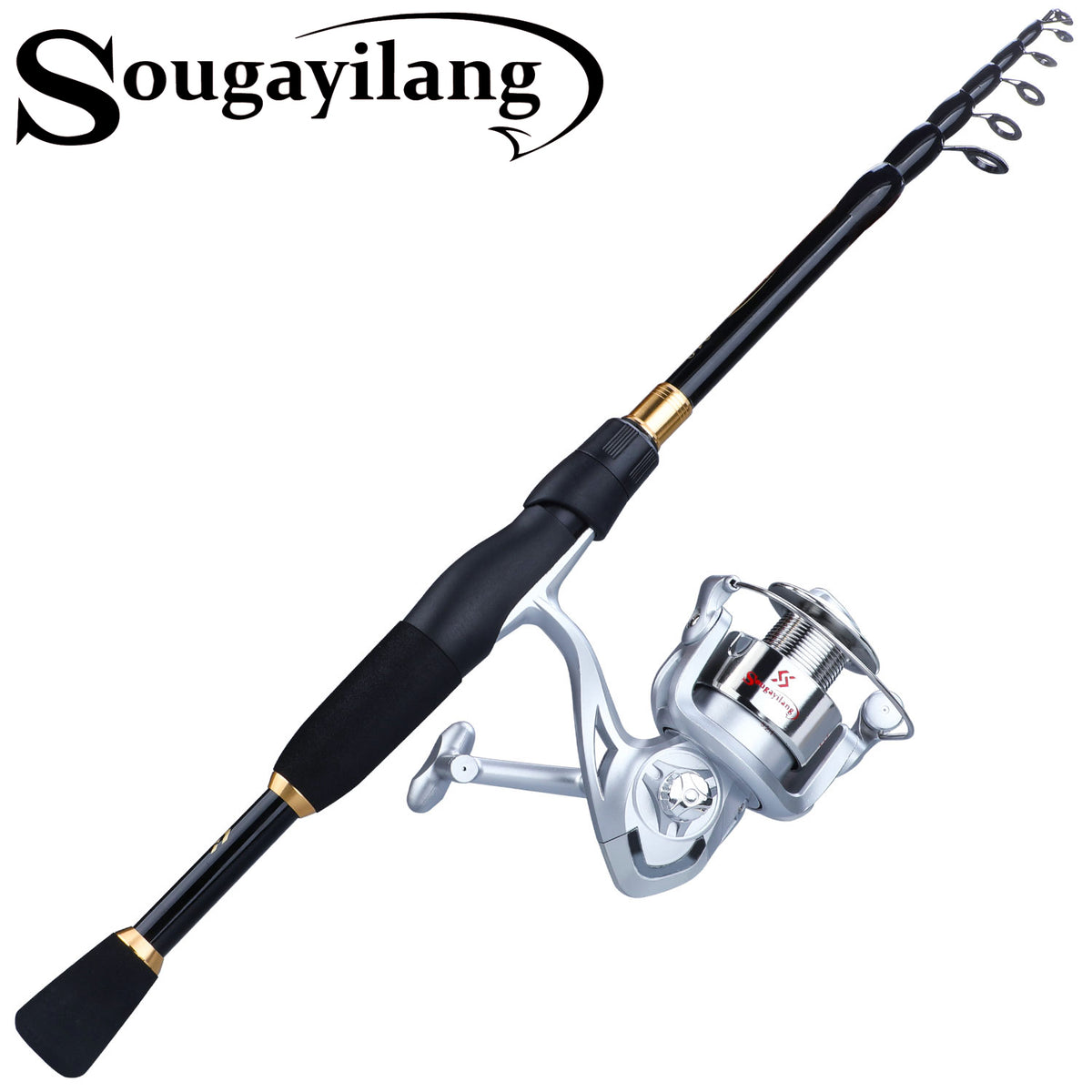 Sougayilang Telescopic Fishing Rod Reel Set 1.8m/6ft Fishing Rod