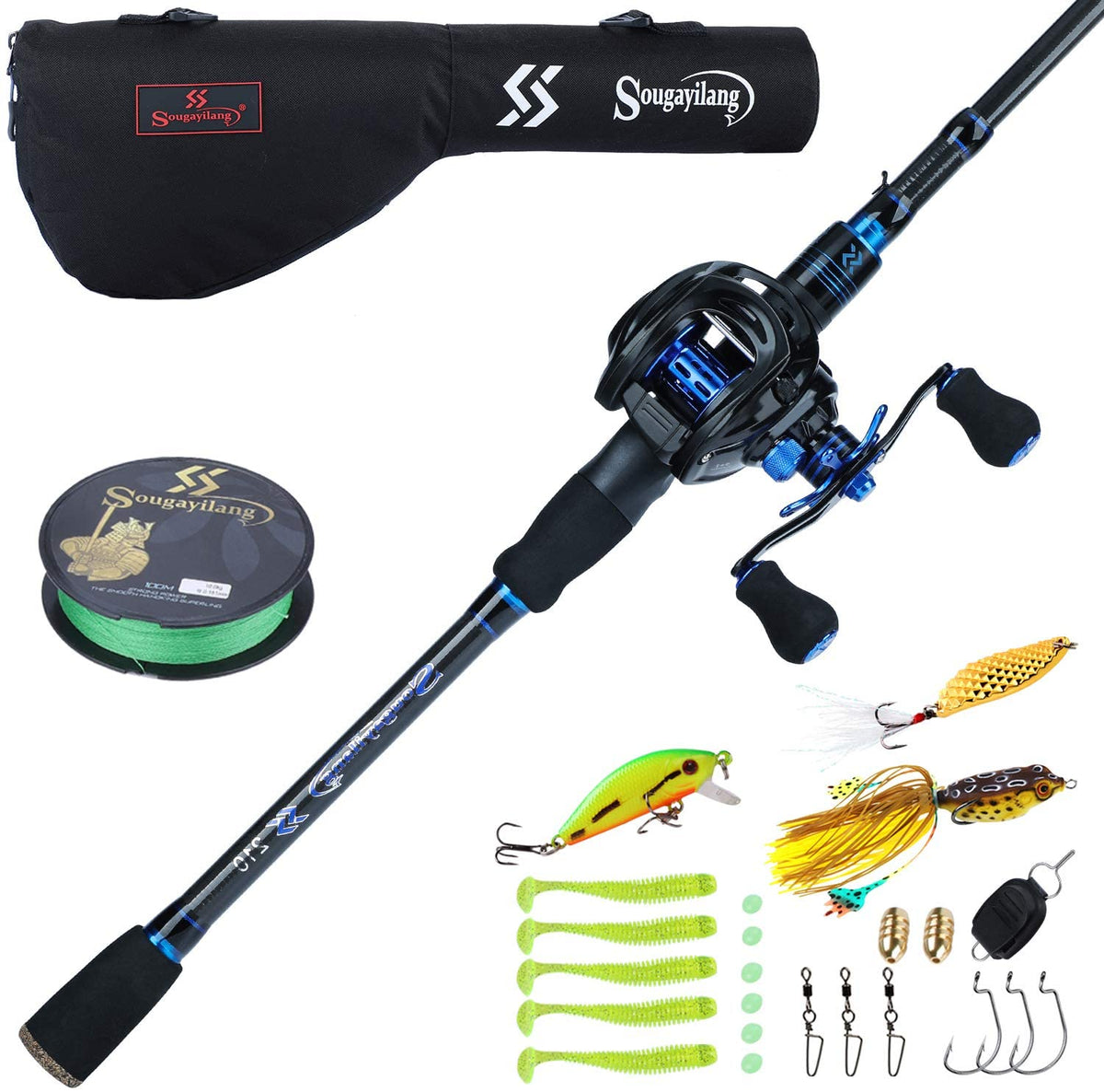 Sougayilang Inshore Fishing Rod Combo with Line Counter Fishing Reel  Suitable for Catfish, Salmon/Steelhead, Striper Bass Fishing - Right  Handled, : : Sports & Outdoors