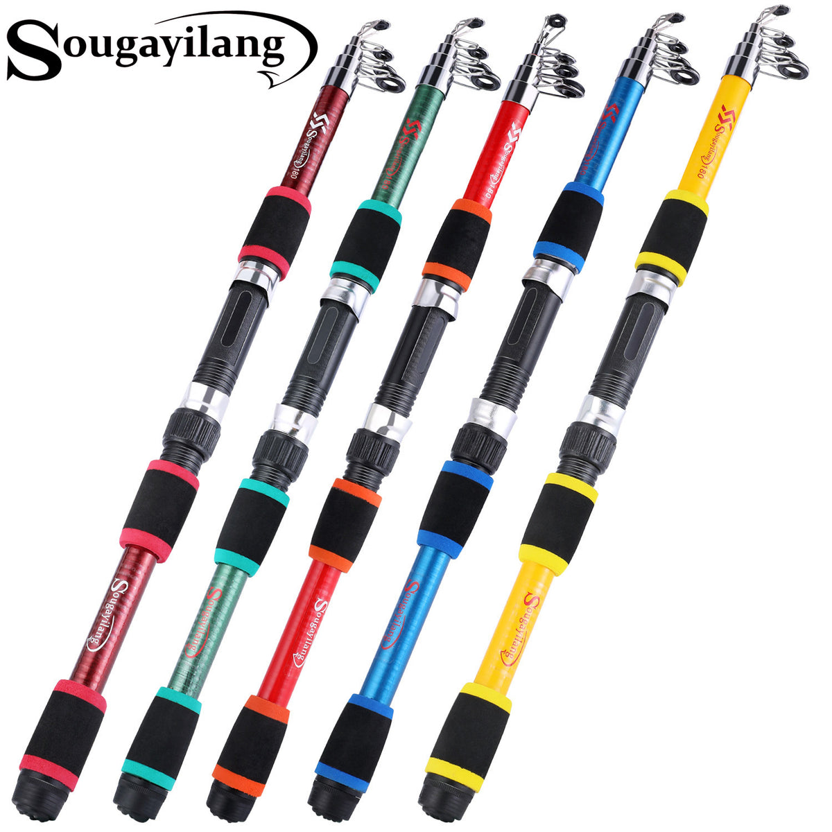 2.1M fishing rod with reel high carbon spinning rod portable telescopic trout  rods and spinning reels set lure pole pesca