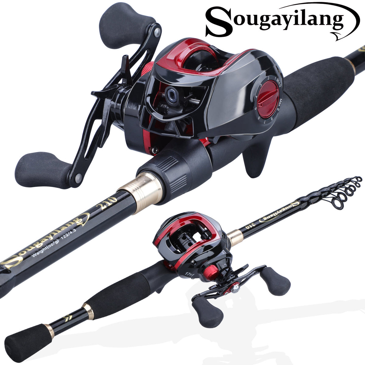 Sougayilang Fishing Rod and Reel Combo 1.8M-2.4M Casting