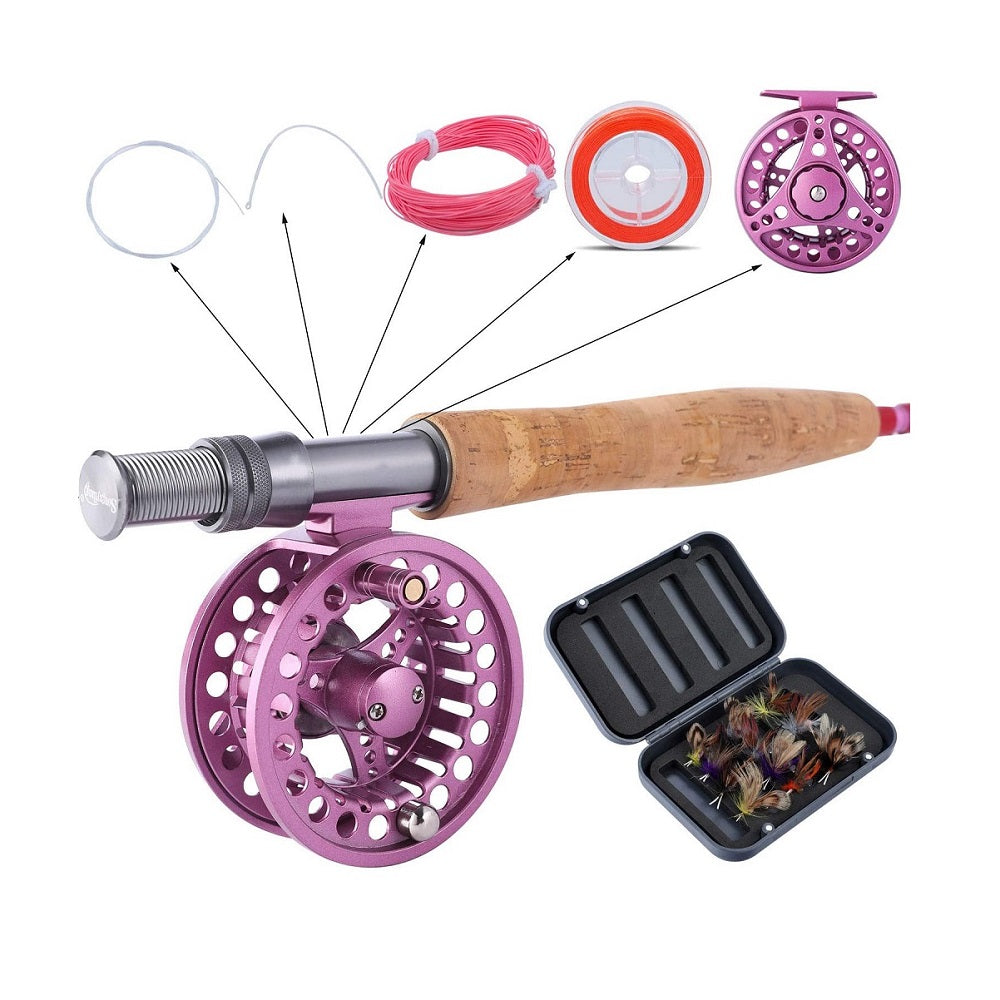 Fly Fishing Full Kit 5-6#-Pink