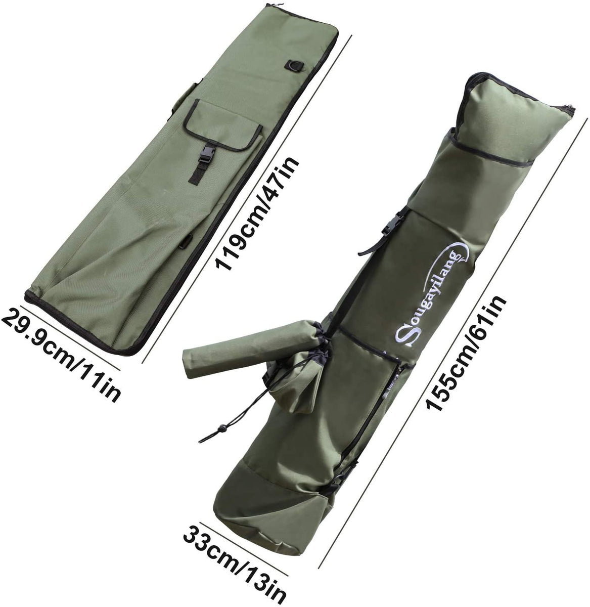 Sougayilang Durable Fishing Rod & Reel Organizer Bag Travel Carry Case Bag  Fishing Rod Case-31in : : Sports & Outdoors