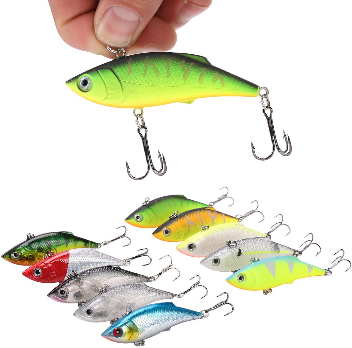 Sougayilang Fishing Lures Hard Bait Minnow Crankbait with Treble Hook  Life-Like Swimbait Fishing Bait Deep Diver Lure Sinking Lure for Bass Trout  Fishing Pack of 10PCS …, Baits & Scents 
