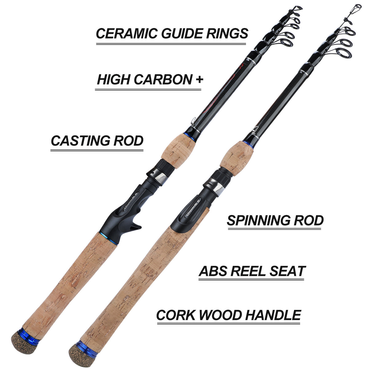 2.7 Meters Portable Fishing Rod Ultralight Fishing Pole Ceremic Guide Ring  Fishing Rod Telescopic Carbon Fiber Fishing Pole