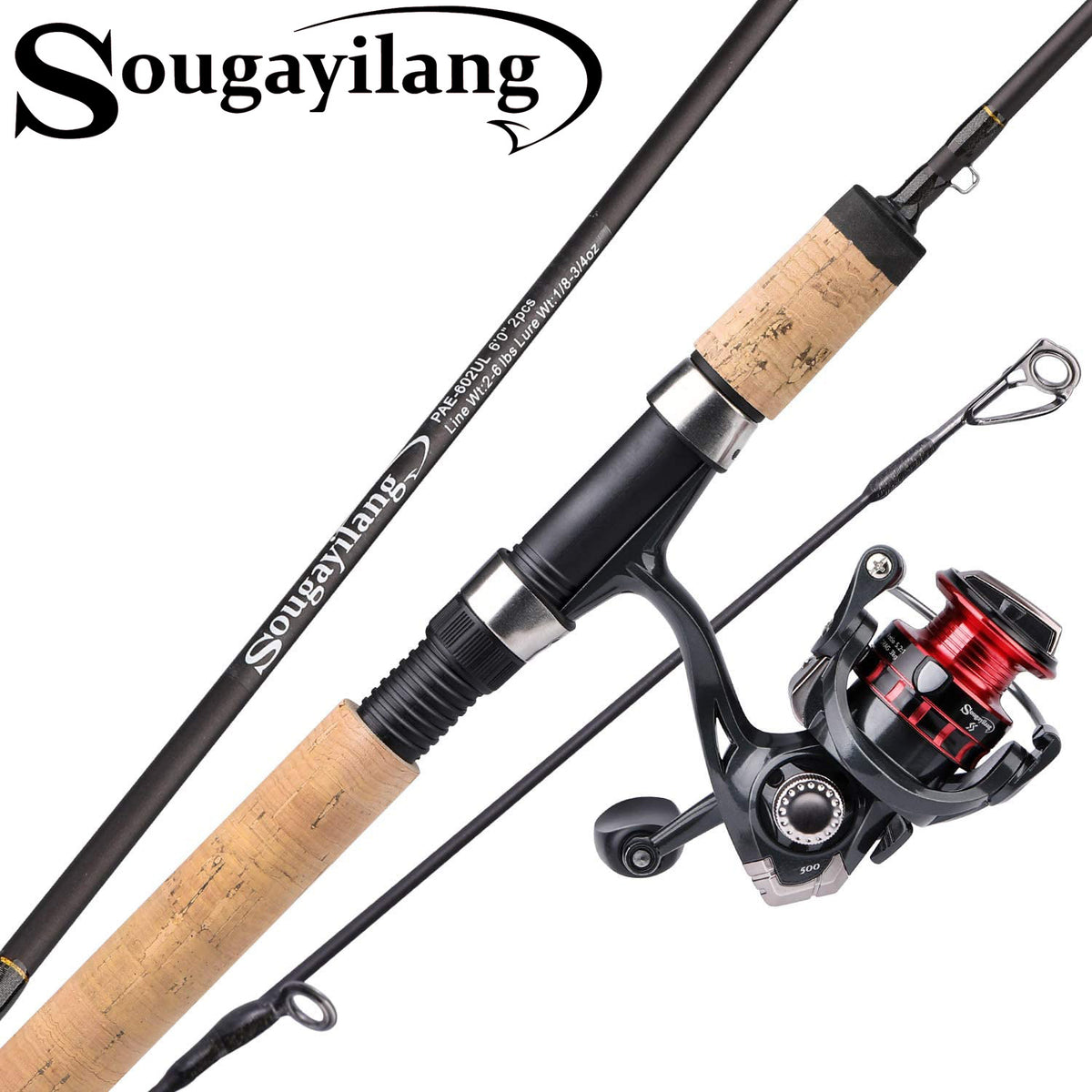 Sougayilang Fishing Rod and Reel Combo, Stainless Steel Guides
