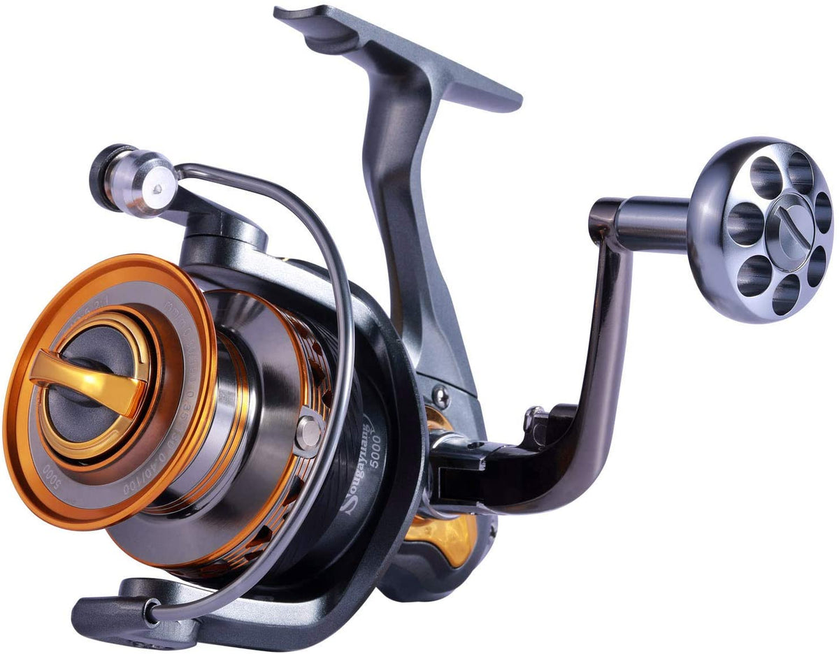 Sougayilang Spinning Fishing Reels with Left/Right Interchangeable  Collapsible Handle Powerful Metal Body-DLY4000 : : Sports, Fitness  & Outdoors