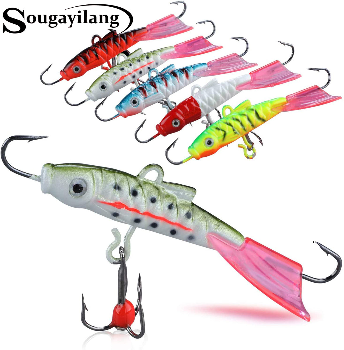 Fishing Lures 10 pcs Fishing Spoons Sequin Metal Lures Fishing Lure for  Trout Pike Bass Salmon Crappie Walleye, Fishing Accessories with Treble