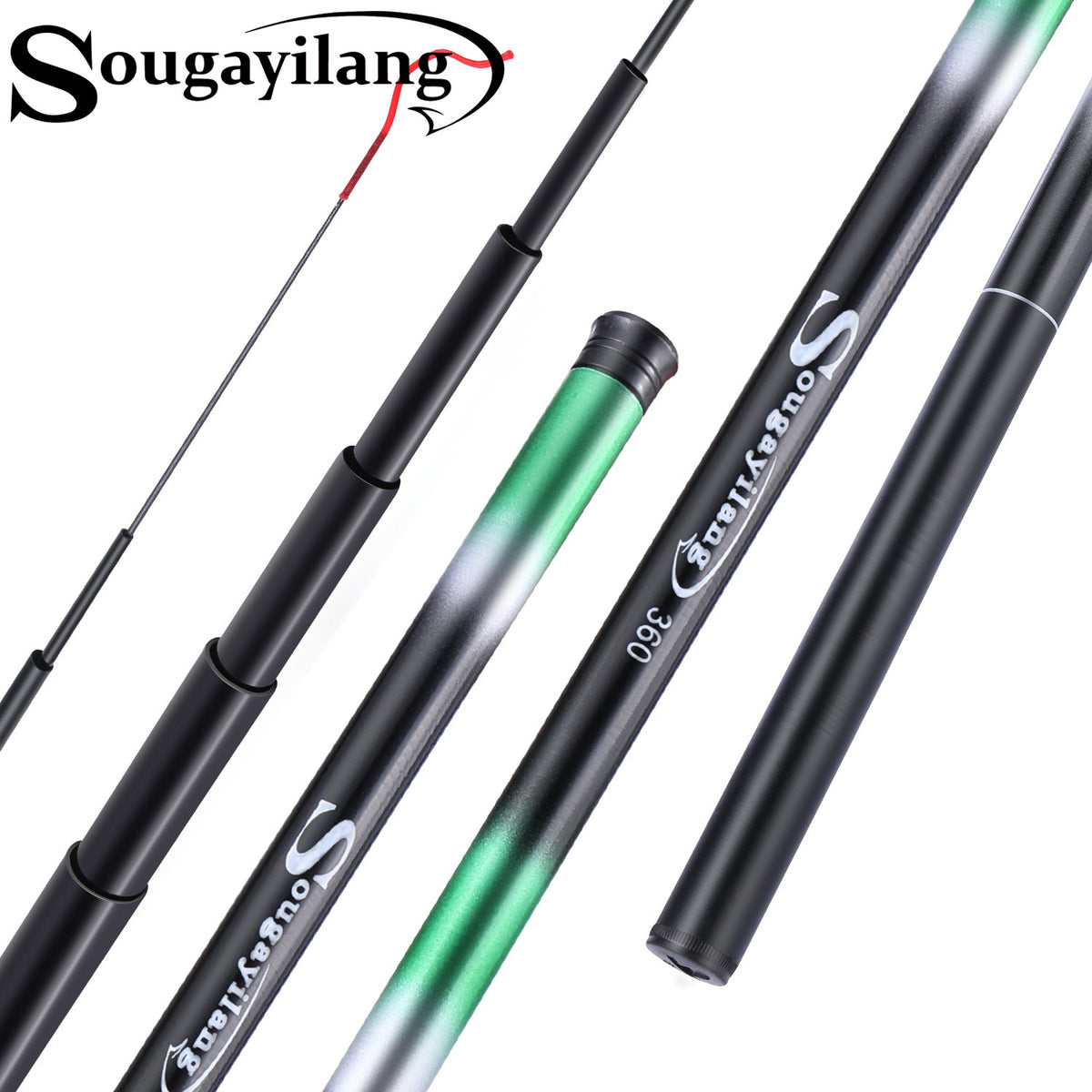 Sougayilang Super Light Hard Carbon Fiber Hand Fishing Pole Telescopic  Fishing Rod 2.7M/3.6M/4.5M/5.4M Stream Rod