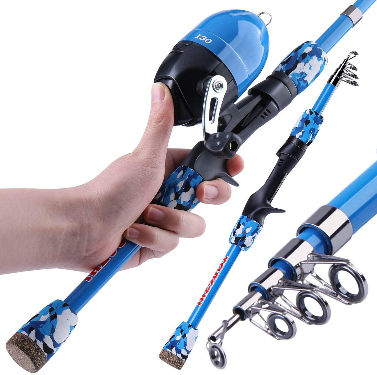 Kids Fishing Pole and Tackle Box Kit - Telescopic Kids Fishing Poles for  Boys Perfect to Inspire