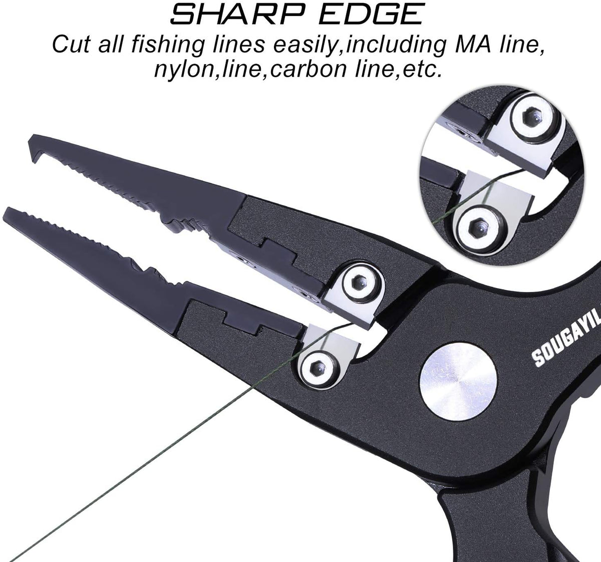 Sougayilang Fishing Pliers Aluminum Braid Cutters Split Ring