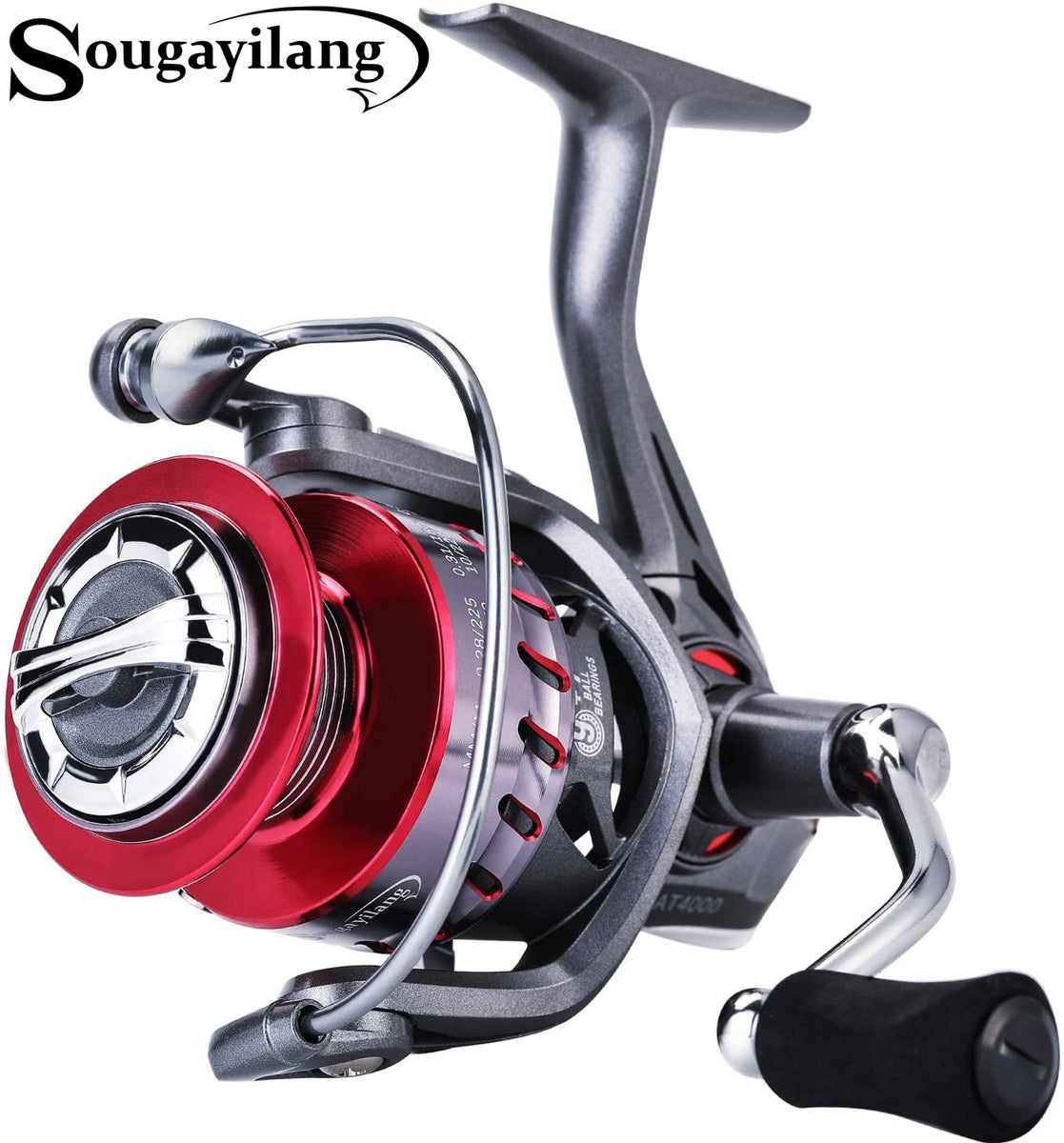Sougayilang Fishing Reel Spinning - 12+1BB Ultralight Smooth Powerful Spinning  Reels for Bass Fishing 