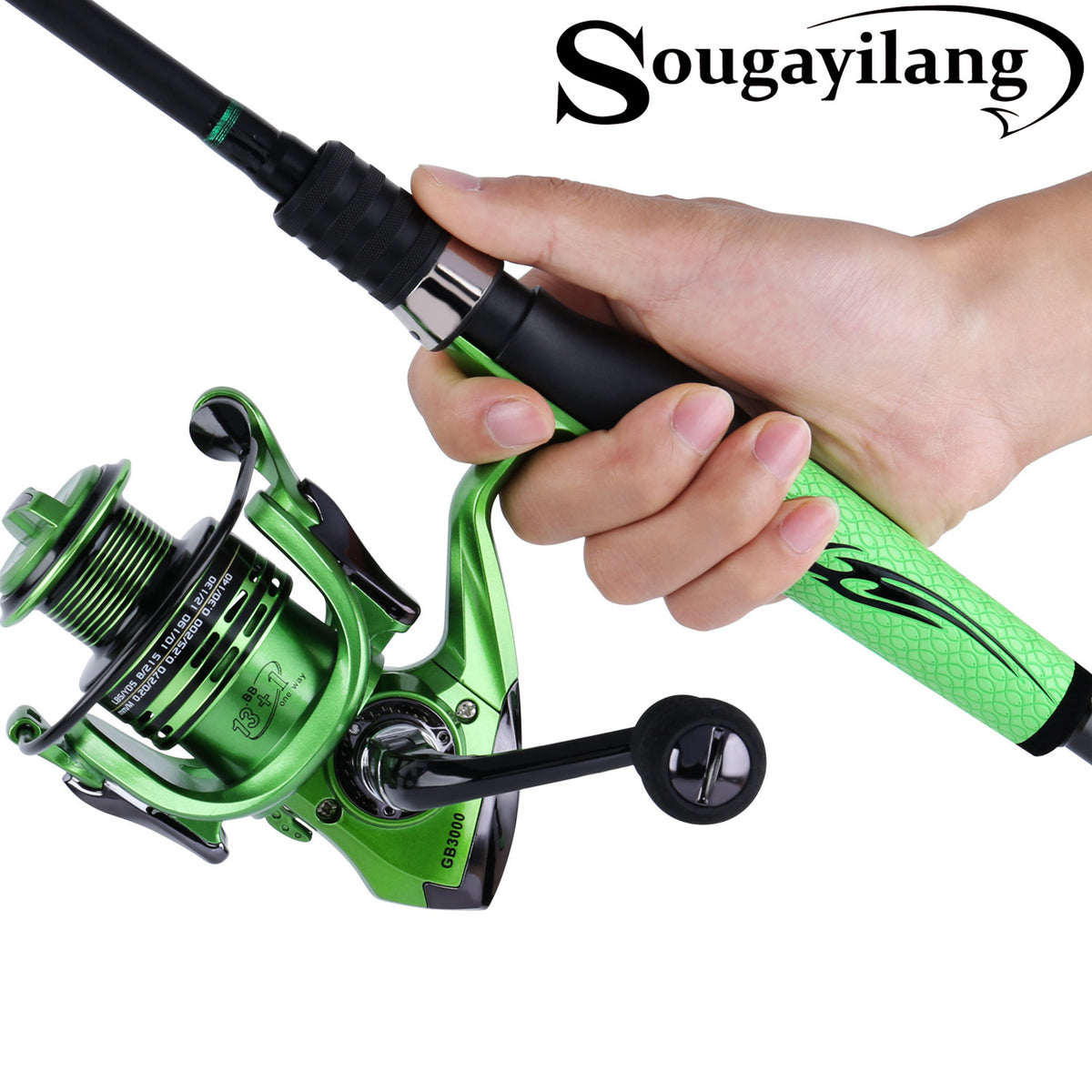 Sougayilang Ultralight fishing rod reel combos, portable 2-piece spinning  rod with stainless steel guides