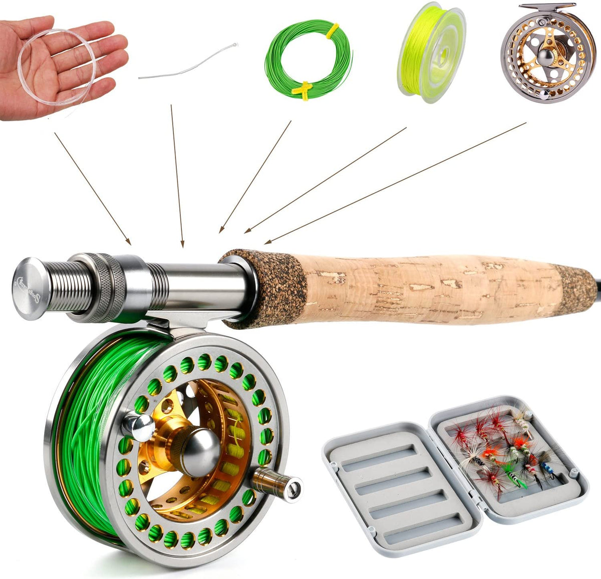 Fly Fishing Switch Rod 11ft 4Sec with Fly Reel 5/6 & Fly Fishing Line Kit