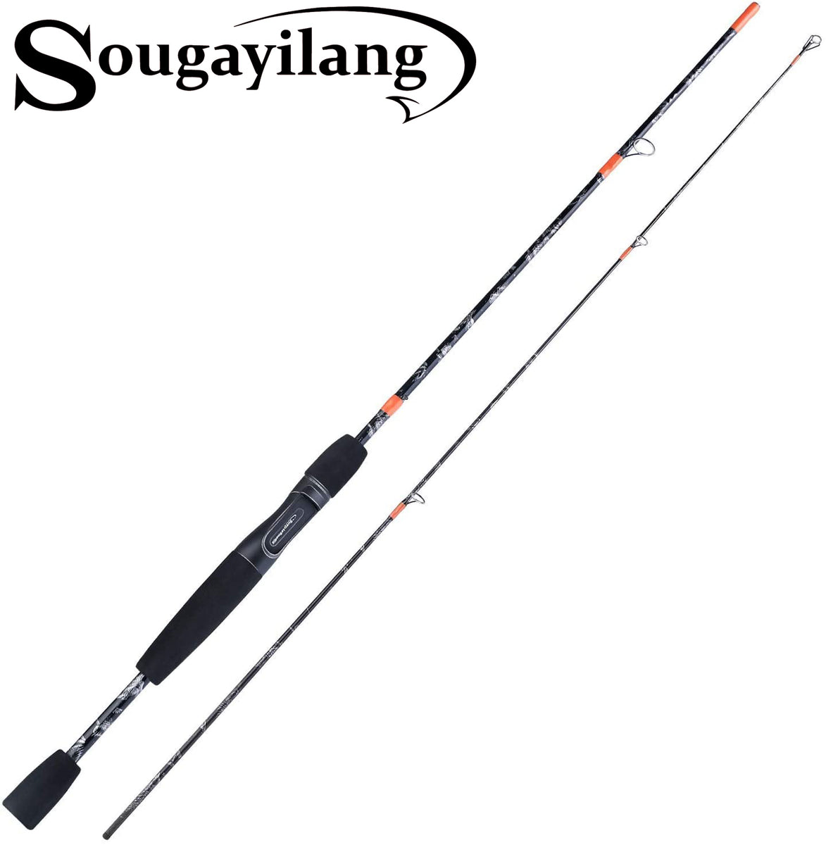 Sougayilang Baitcasting and Spinning Fishing Rod 1.8m 2 Sections Carbon  Fiber ABS Reel Seat Cork