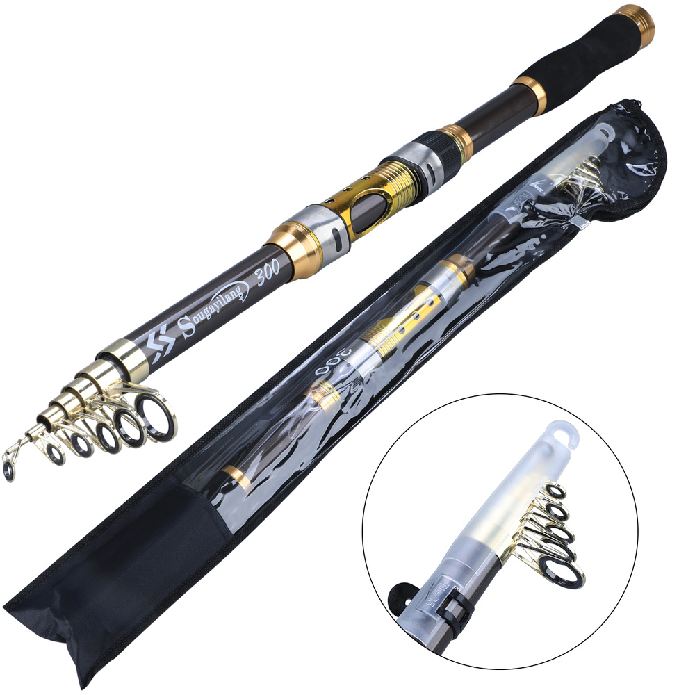 Sougayilang Spinning Fishing Rod Carbon Fiber 99% Trout Carp Telescopic  Fishing Pole 