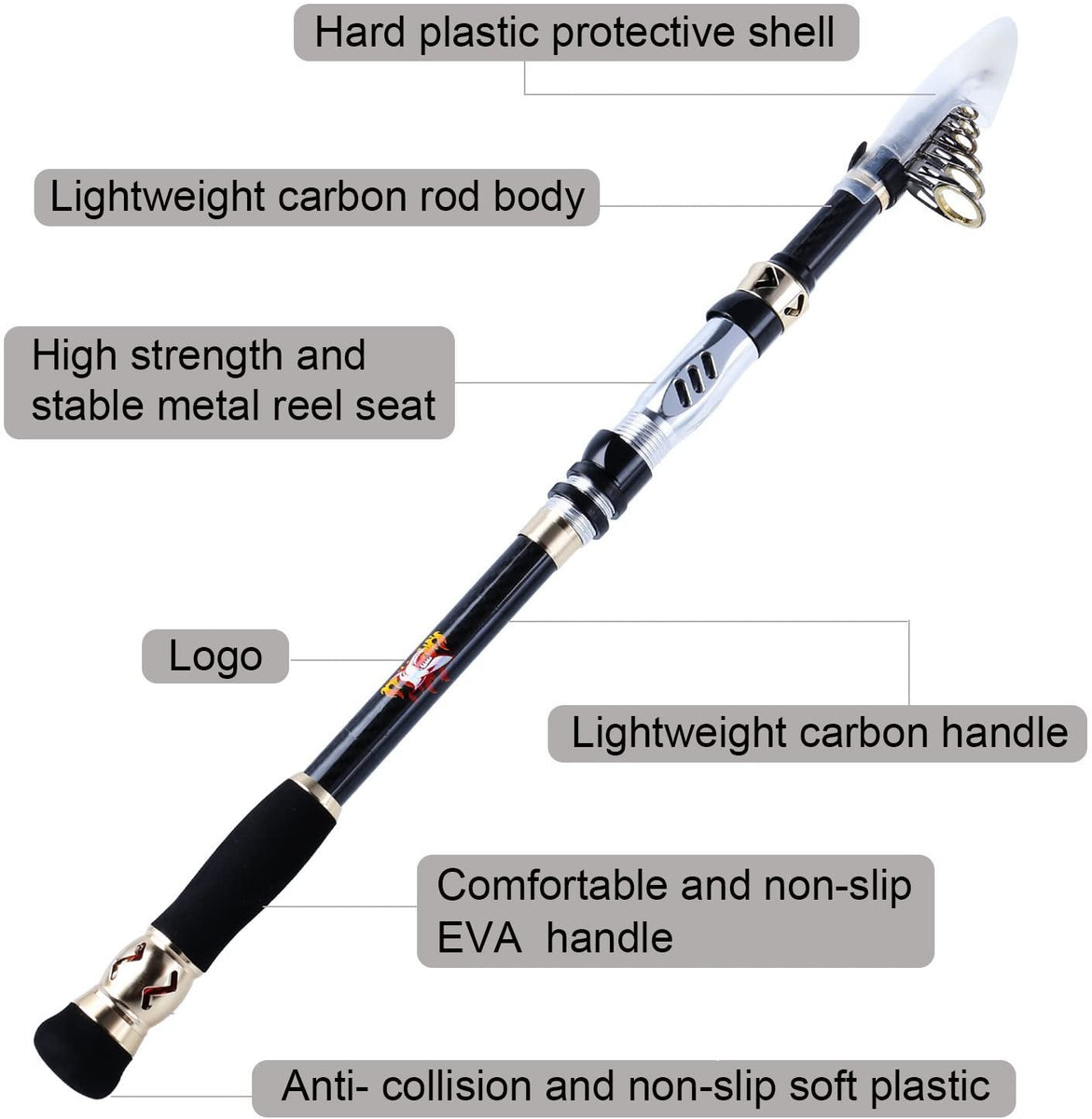 Fishing Rod 24 Ton Carbon Fiber Lightweight Telescopic Fishing