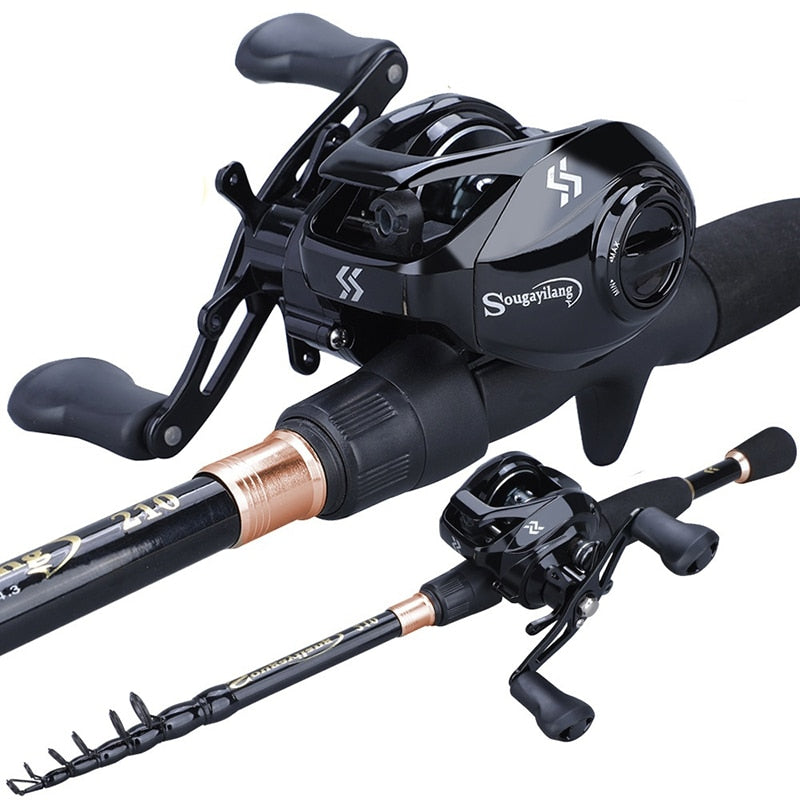  Sougayilang Fishing Pole Kit,Telescopic Fishing Rod Reel Combo  with Spinning Reel,Line,Fishing Accessories and Carrier Bag, Fishing Gear  Set for Beginner Adults-1.8M Rod 2000 Reel with Bag : Sports & Outdoors