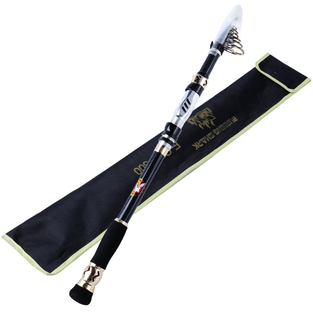 Carbon Fiber Telescopic Fishing Rod Portable Travel Spinning Pole