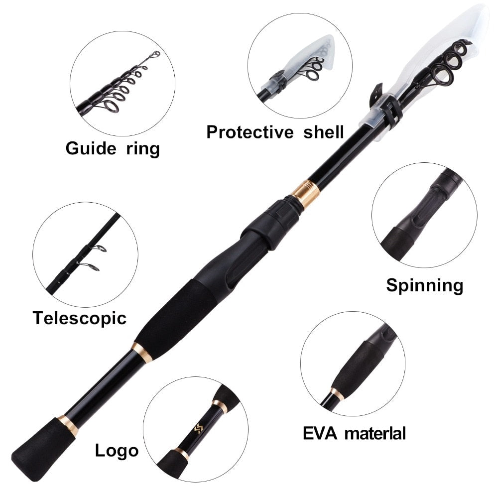 Fishing Pole Ultra-Light Fishing Rod Carbon Fiber Spinning/Casting