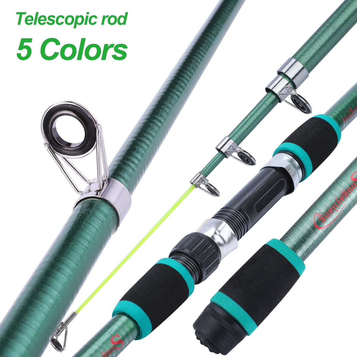 Sougayilang Telescopic Fishing Rod 1.8-2.4m Carbon Fiber Red