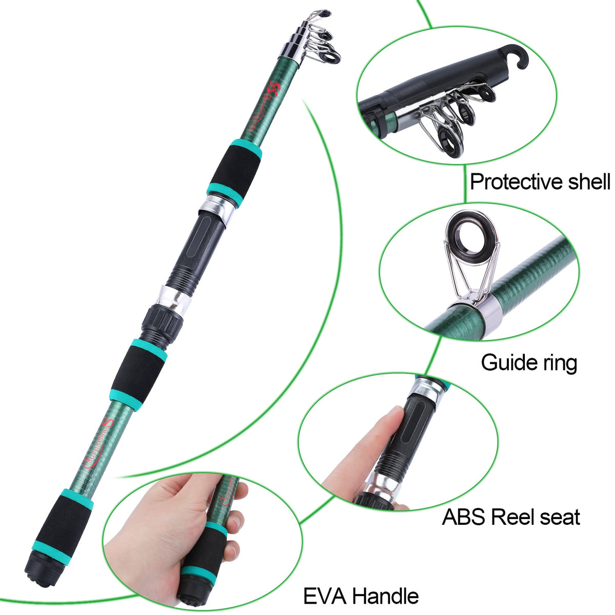 Telescopic Fishing Rod Feeder Portable Carp Pole Travel Sea Fishing  Accessories