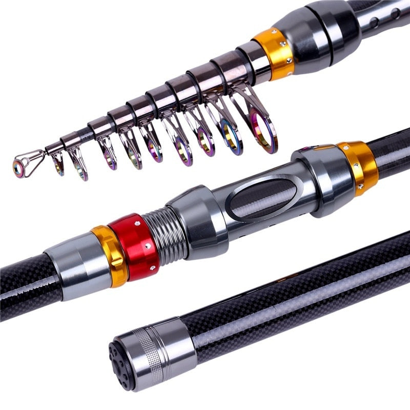 Sougayilang 1.8m-3.6M Carbon Fiber Telescopic Fishing Rod with Spinni
