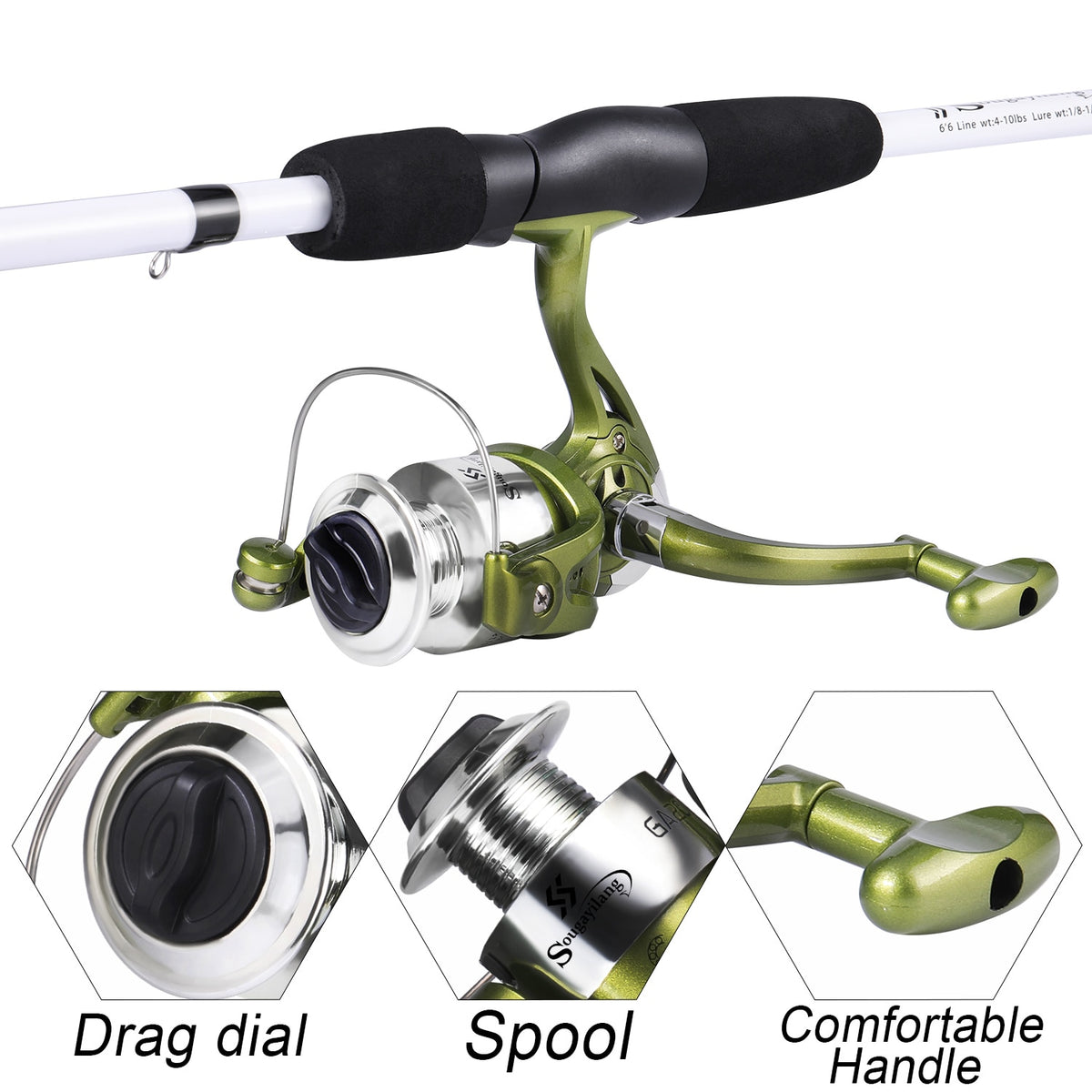 Fishing Rod Fishing Rod Combo Carbon Fiber 4 Piece Casting Rod and Baitcasting  Reel Saltwater Lure Bass Fishing Set Fishing Pole (Bundles : 1.8m and Left  Hand, Color : Rod Reel), Spinning