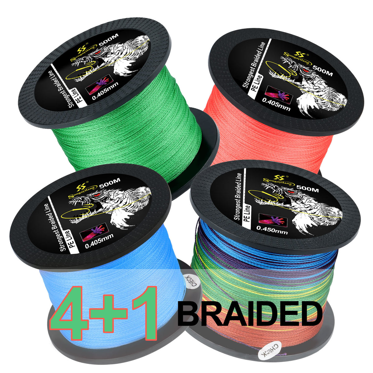 Sougayilang 9 Strands Braided Fishing Line Abrasion Resistant 20LB Braided  Lines Incredible Super Strong PE Fishing Lines Braid-80 LB (Multi-Color)  0.405mm-601 Yds : : Sports, Fitness & Outdoors
