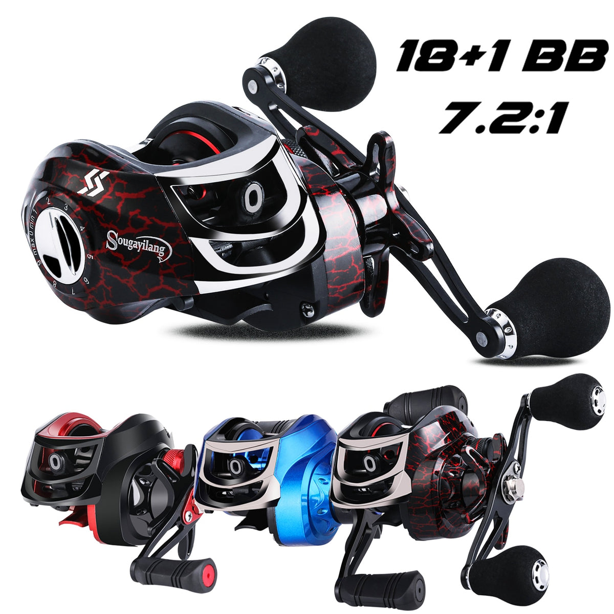 Ice 17+1BB Baitcasting Reel 7.1:1 17+1BB Carp Fishing Reel with Magnetic  Brake 8KG Max Drag Left Right Hand Casting Reel (Use Mode : Left Hand) :  : Sports & Outdoors