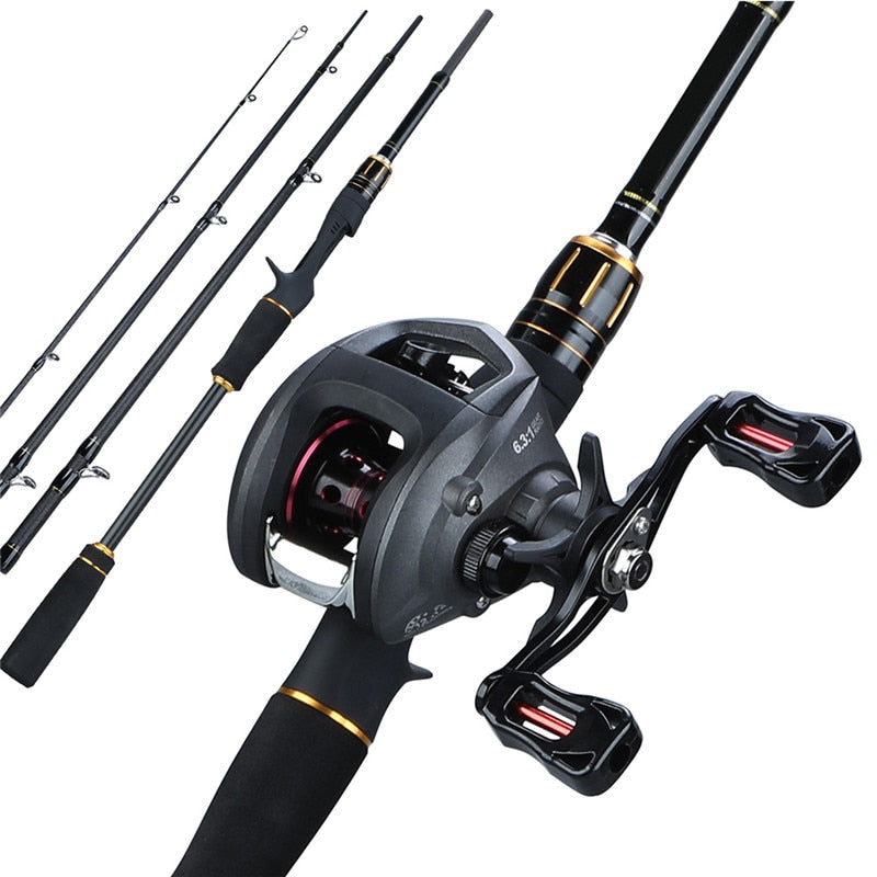 Sougayilang Baitcaster Combos, 2 Section M/MH Lightweight Casting Fishing  Rod and 8.0:1 Baitcasting Reel, 1.8/2.1m Fishing Rod and Reel Set for  Travel