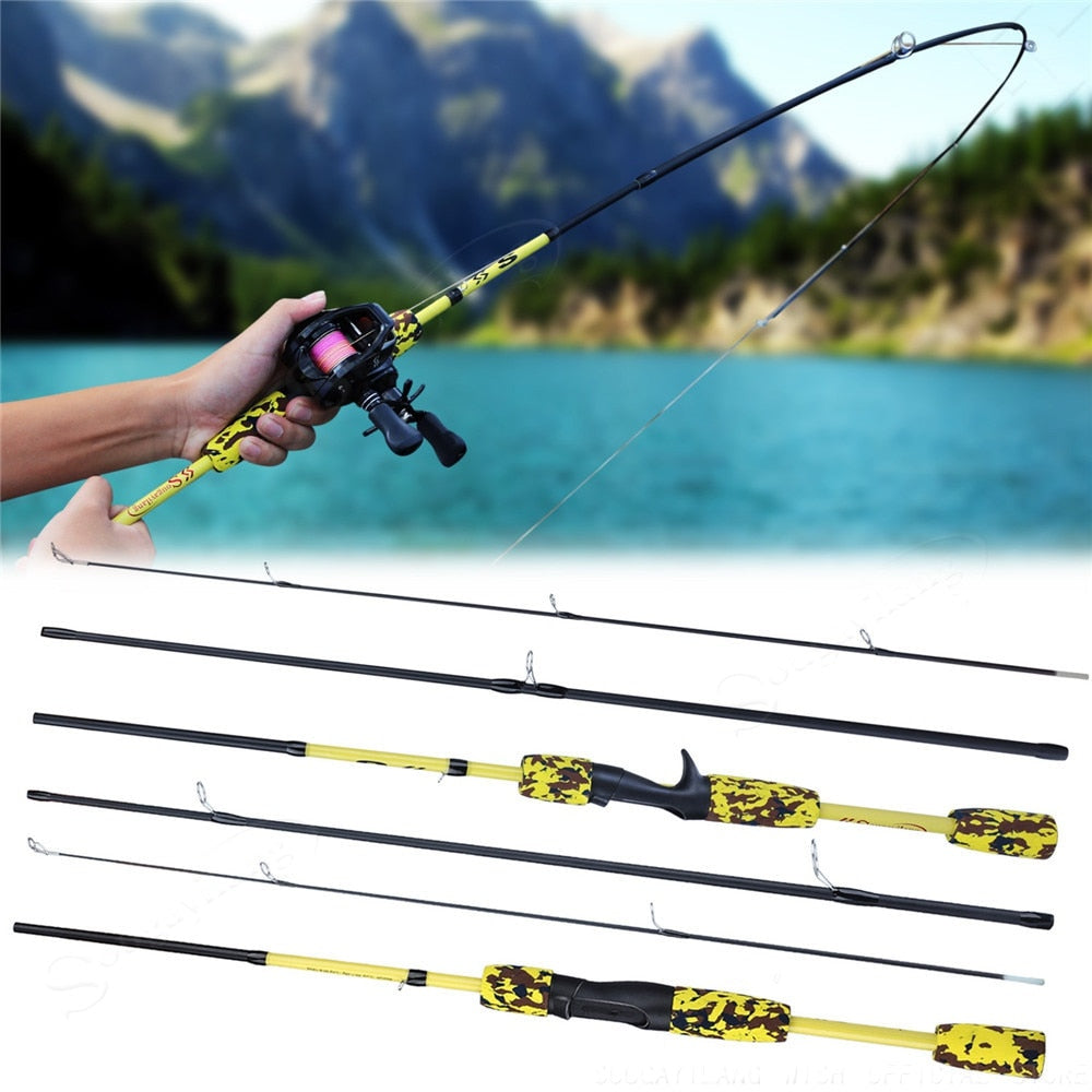 Cheap Sougayilang 1.8m 2.1m 2.4m Spinning/Casting Portable Travel Rod 5  Section Lure Fishing Spinning Rod Ultra Light Carp Rod