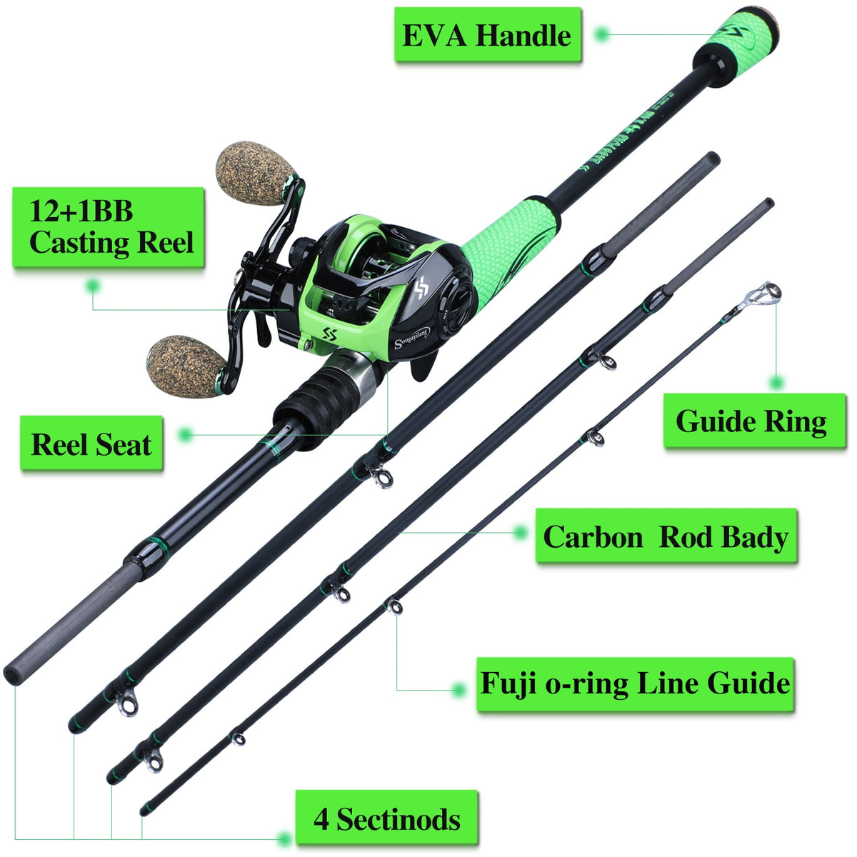Ultra Light Spinning Rod 4 Section