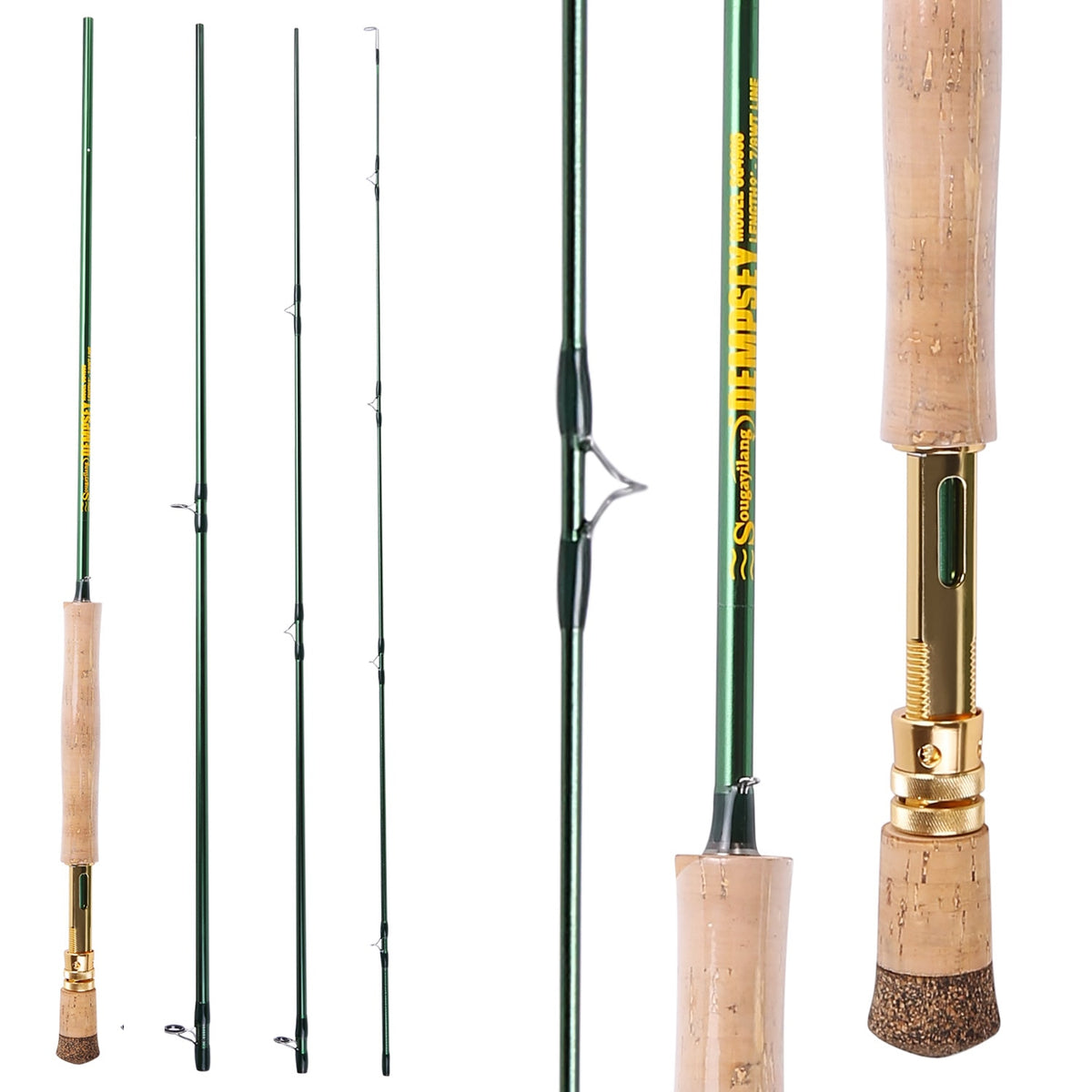 Sougayilang 2 Sections Cork Handle Fishing Rod Carbon Fiber
