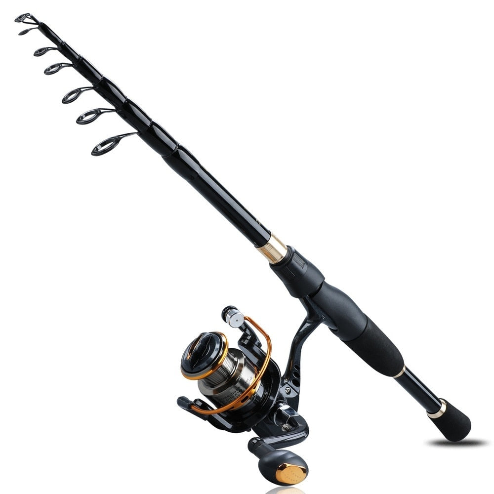 Ubersweet® Telescopic Fishing Rod and Reel Combo Full Kit Fiber