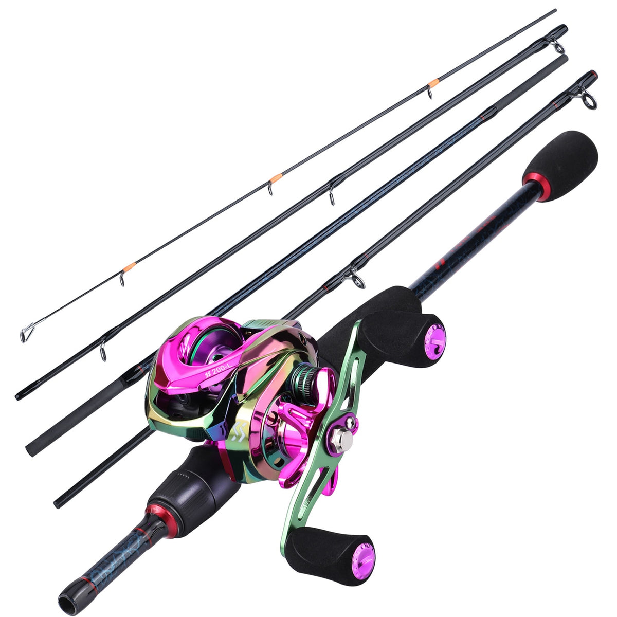 Sougayilang Fishing Rod And Reel Tackle Set, Portable 4-Sections Carbon  Fiber Fishing Pole With 8.1:1 Gear Ratio Baitcasting Reel For Festival  Gifts F