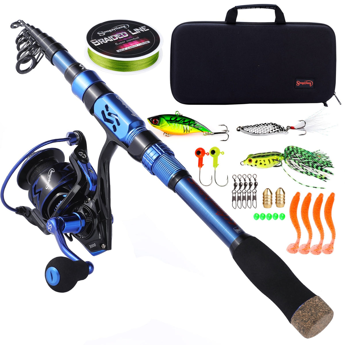 Dropship Sougayilang Travel Telescopic Fishing Rod Glass Fiber Fishing Pole  to Sell Online at a Lower Price