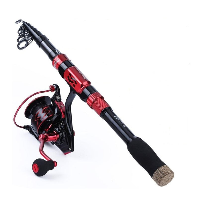 Carbon Fiber Telescopic Spinning Fishing Equipment Combo With
