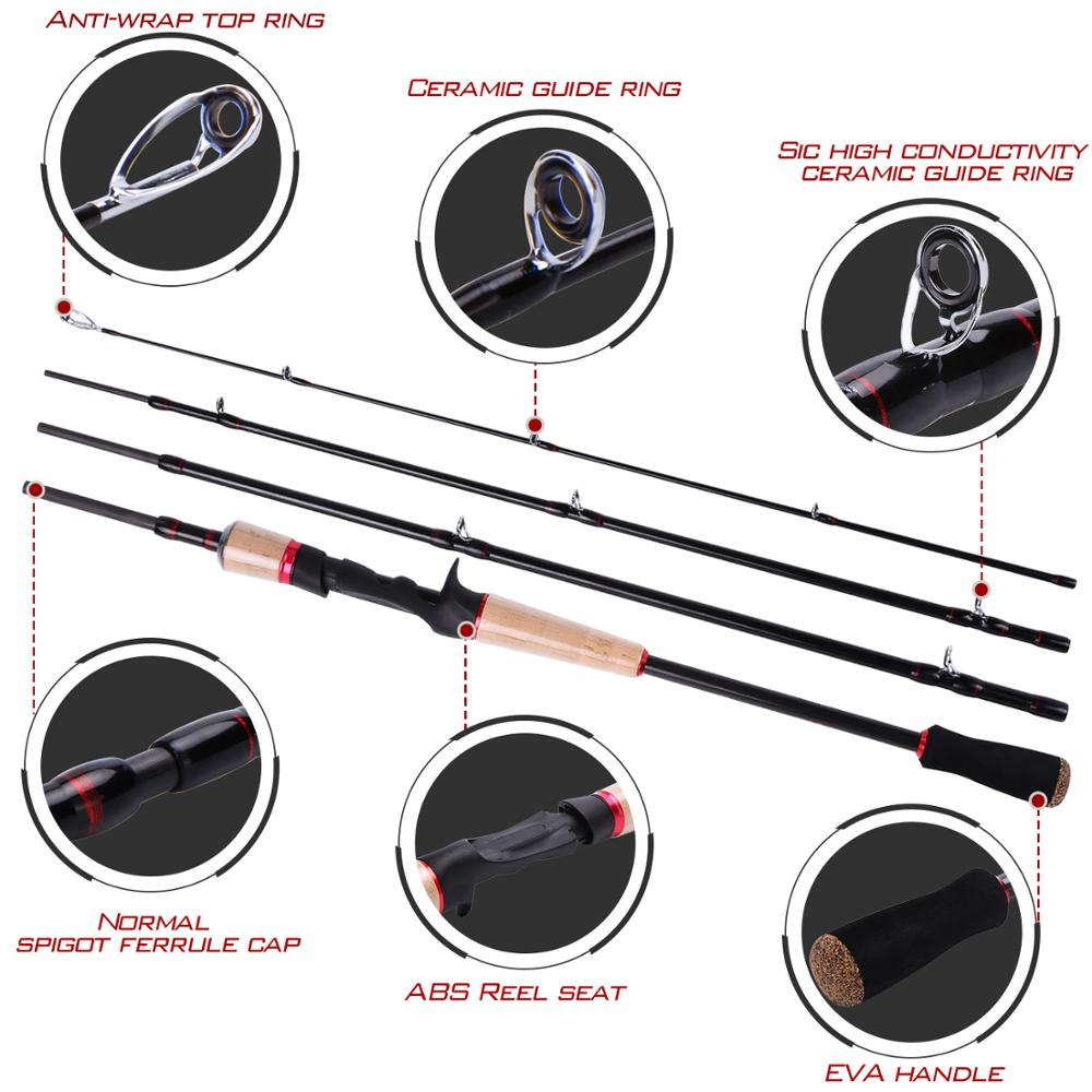 High Carbon Spinning Casting Fishing Rods M/MH Power 1.8m With