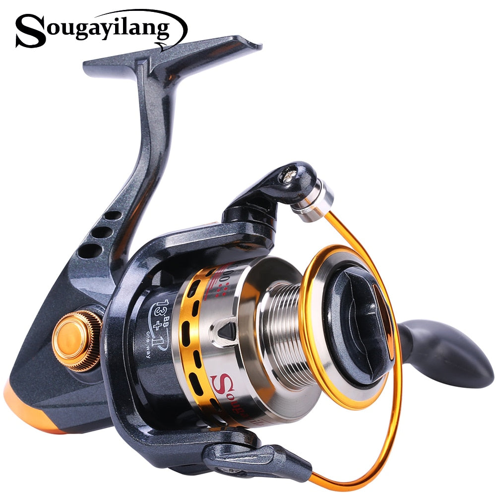 Sougayilang Fishing Reel 13+1BB Light Weight Ultra Smooth Aluminum Spinning Fishing  Reel with Free Spare Graphite Spool-XY1000 : : Sports, Fitness &  Outdoors