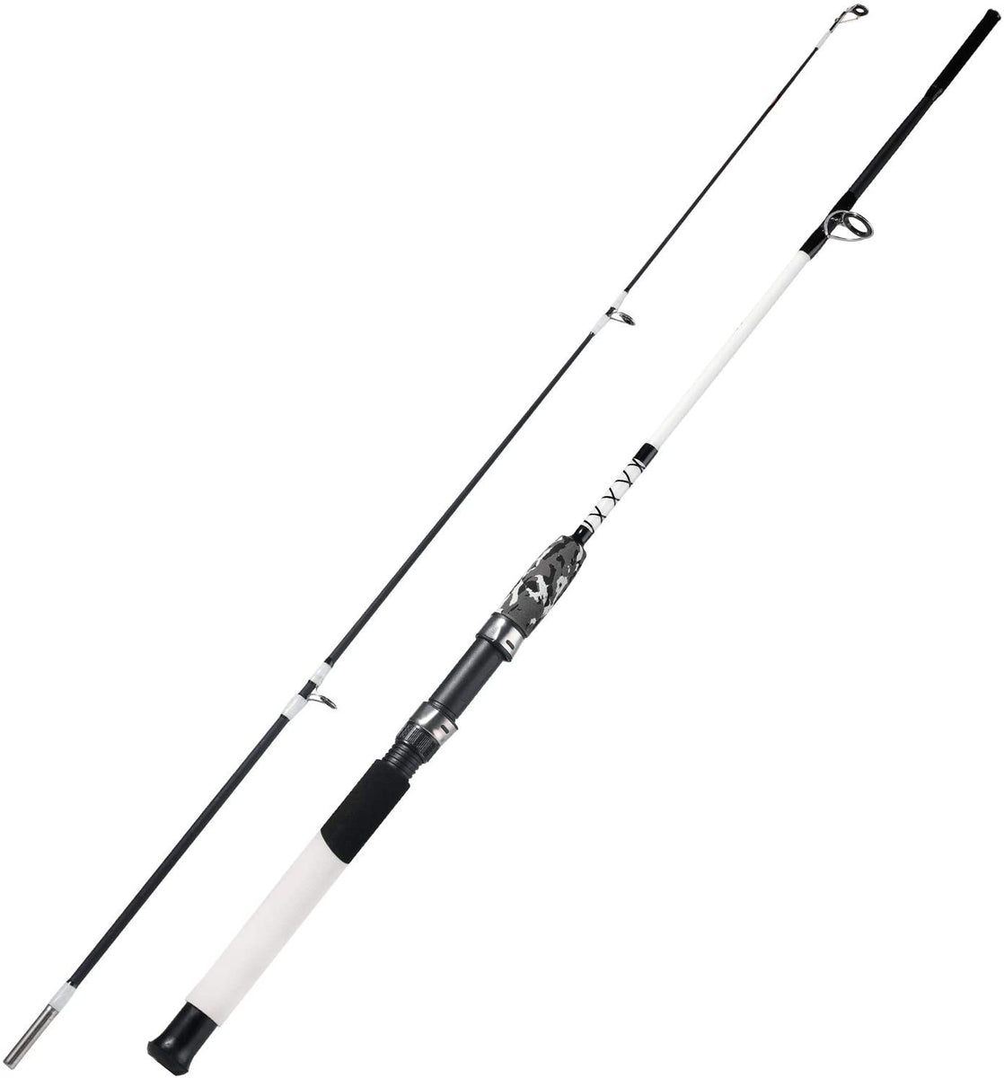 Sougayilang 2 Pieces Fishing Rod Saltwater Offshore Portable Surf Spinning  Fishing Pole for Catfish Bass