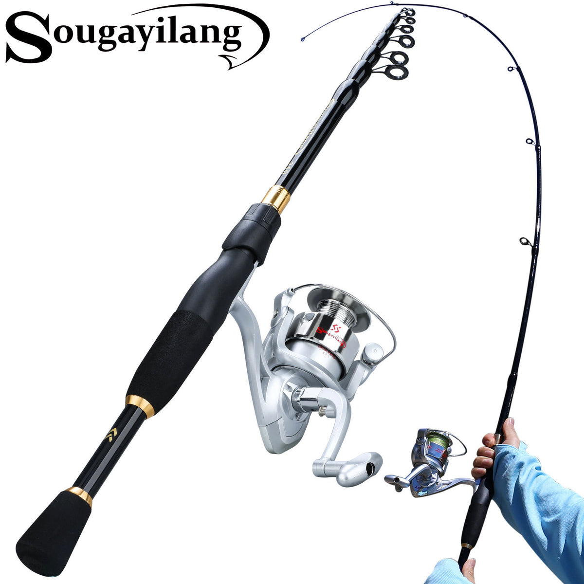Sougayilang Cheap Fishing Rod Complete Set 1.2M/1.65M Fishing Rod