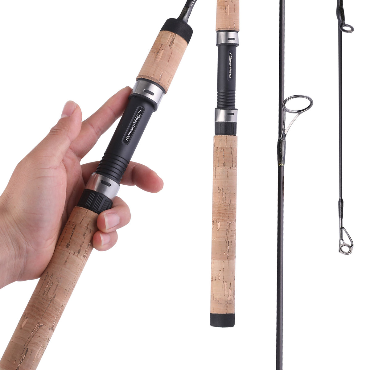 Sougayilang Carbon Ultralight Fishing Rods 2 Pieces Cork Handle
