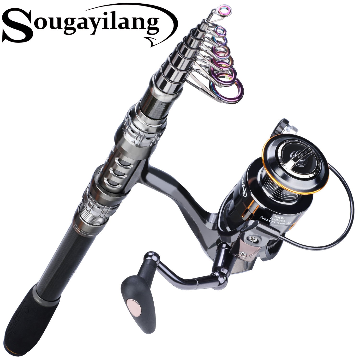 Sougayilang 1.8-3.3m Carbon Fiber Telescopic Carp Fishing Rod Sets and 14  BB Metal Spool Spinning Fishing Reel Pesca Sea Fishing