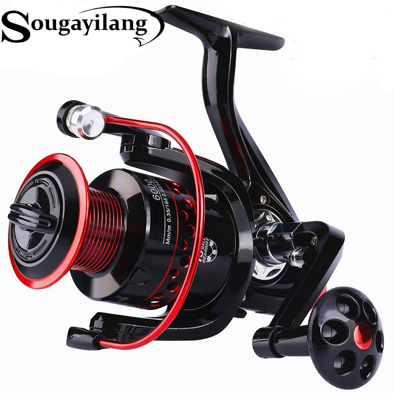 SALE]Sougayilang 3000-8000 Spinning Fishing Reel Double Drag Aluninium  Spool Fishing Reel 