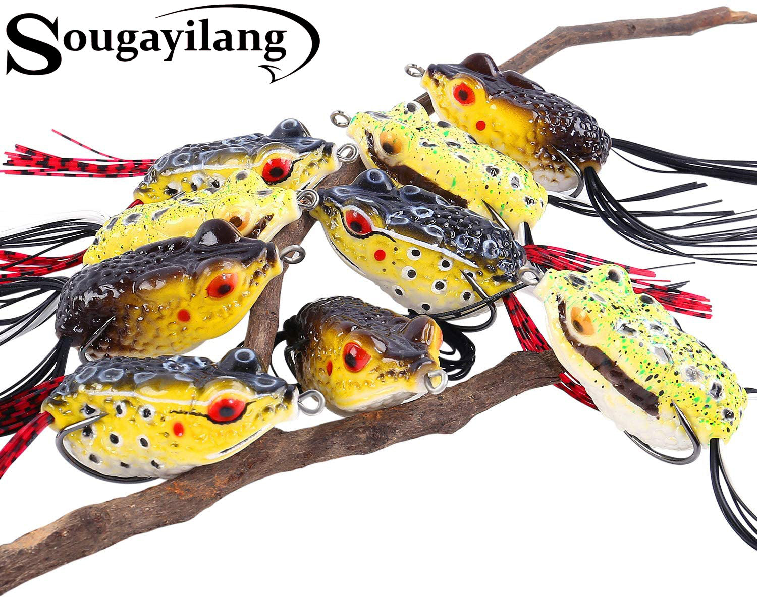 Sougayilang Fishing Lures Bass Worm Bait 12PCS Grubs Lures for Saltwater  Freshwater Trout Bass Fishing