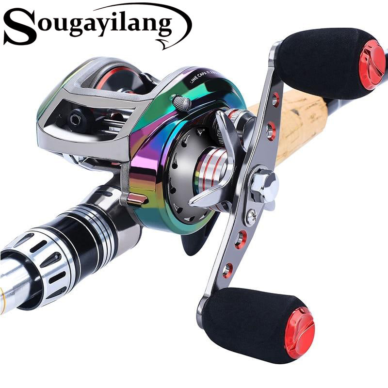 לקנות SOUGAYILANG Series Fishing Reel Max Drag 10kg 5.2:1 Gear Ratio Metal  Spool Spinning Reel Saltwater Wheel CNC Rocker Fishing reels