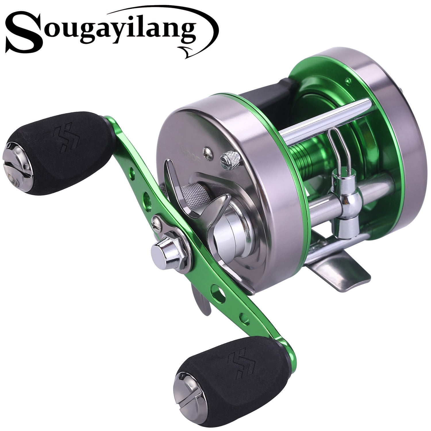 Saltwater Round Baitcasting Reel with Loud Bait Clicker for Catfish Bass  Fishing